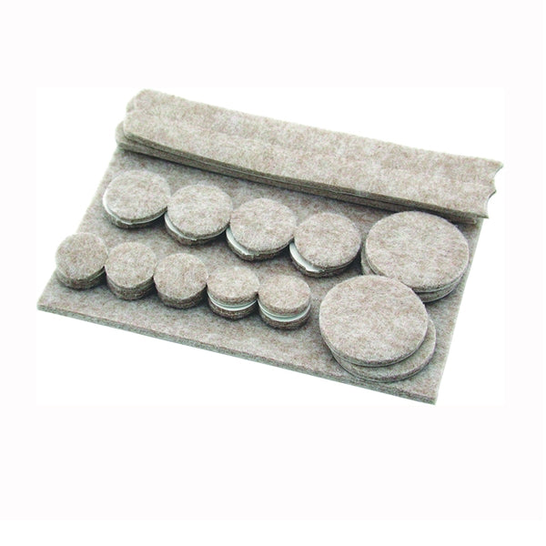 Shepherd Hardware 9947 Protective Pad Kit, Felt Cloth, Beige, 6 in L, 4-1/4 in W, Rectangular