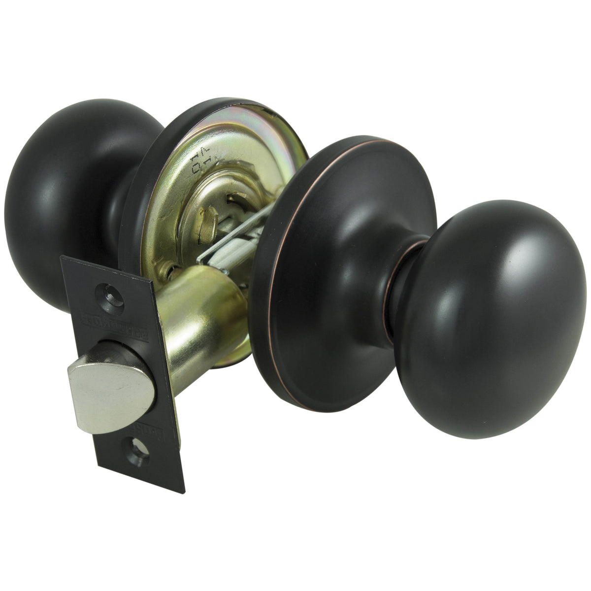 ProSource TFX730V-PS Door Knob, Knob Handle, Metal, Aged Bronze, 2-3/8 to 2-3/4 in Backset, 1-3/8 to 1-3/4 in Thick Door