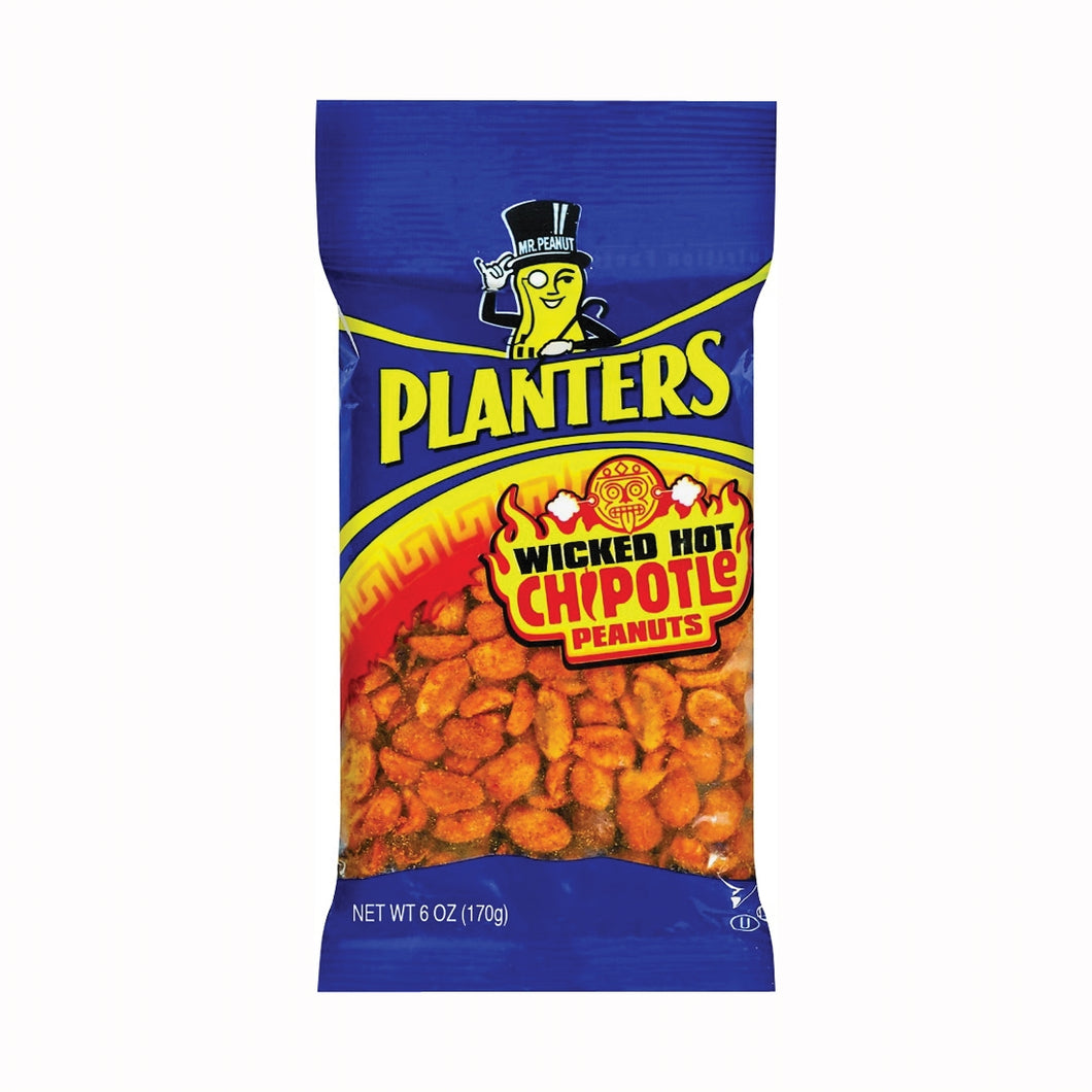 PLANTERS 483280 Peanut, Wicked Hot Chipotle Flavor, 6 oz Bag