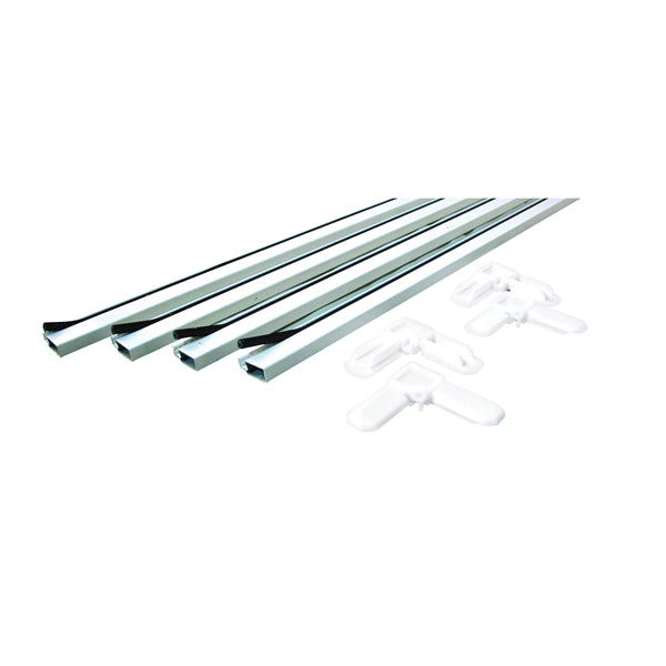Make-2-Fit PL 7814 Screen Frame Kit, 5 ft L x 3/4 in W Dimensions, Aluminum, White, Painted, 10-Piece