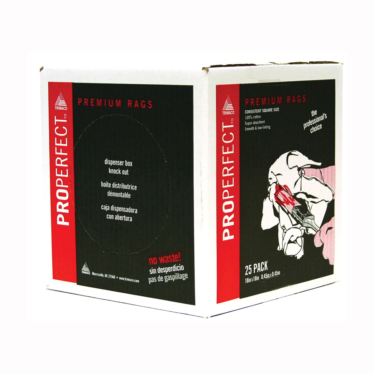 Trimaco 80025 Painter&#39;s Rag, 18 x 18 in, Cotton, White