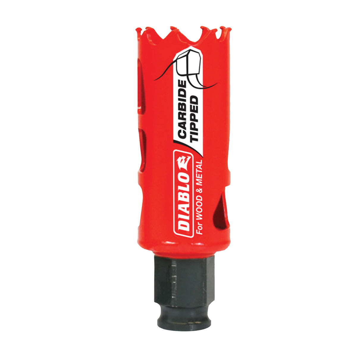 Diablo DHS1125CT GP Hole Saw, 1-1/8 in Dia, 2-3/8 in D Cutting, 3/8 in Arbor, Carbide Cutting Edge