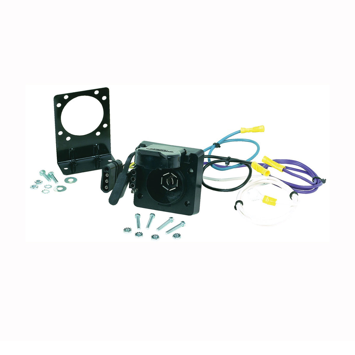 HOPKINS Multi-Tow 47185 Trailer Connector, 4-Pole, Metal/Plastic Housing Material, Black