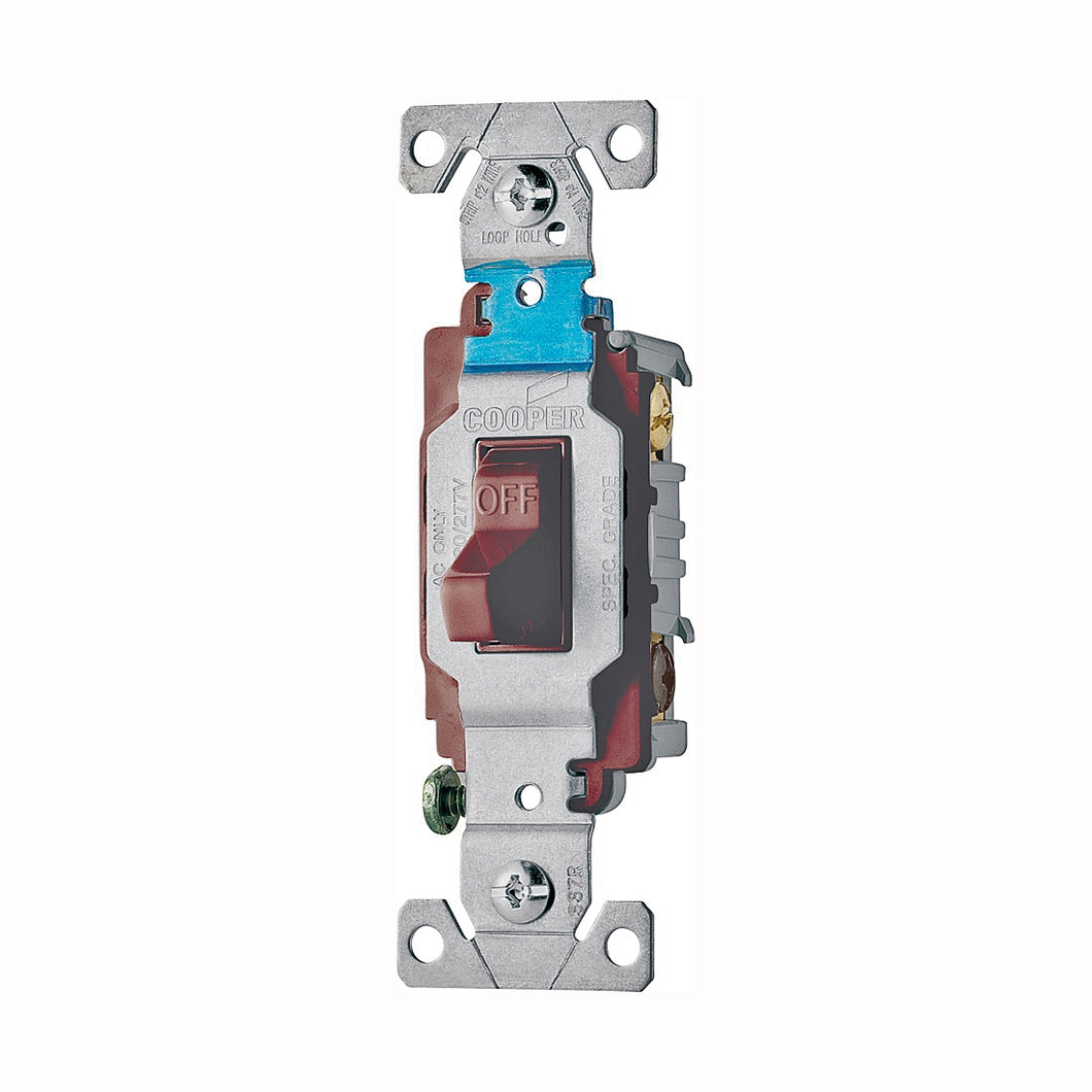 Eaton Wiring Devices CS315B Toggle Switch, 15 A, 120/277 V, 3 -Position, Screw Terminal, Nylon Housing Material