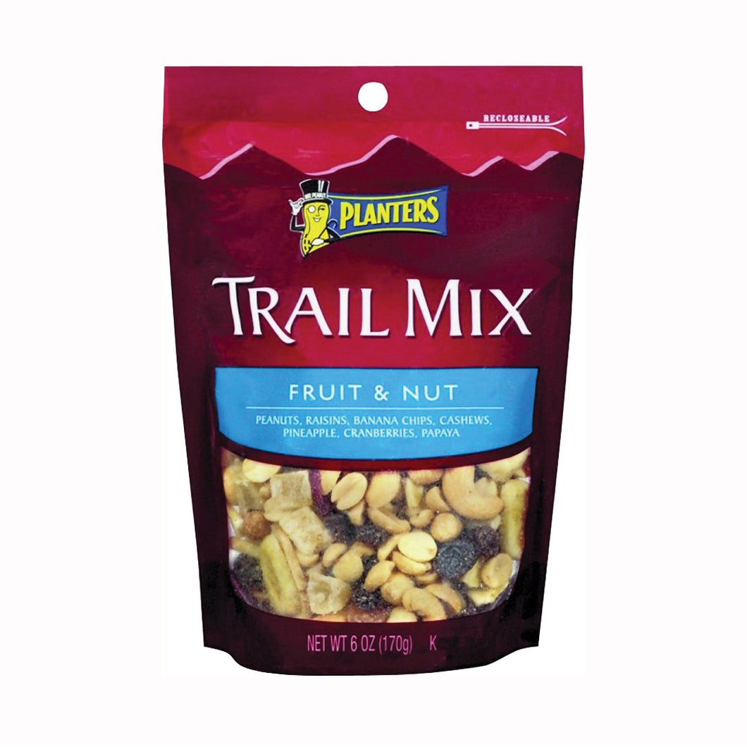PLANTERS 422519 Trail Mix, Fruit, Nut Flavor, 6 oz Bag