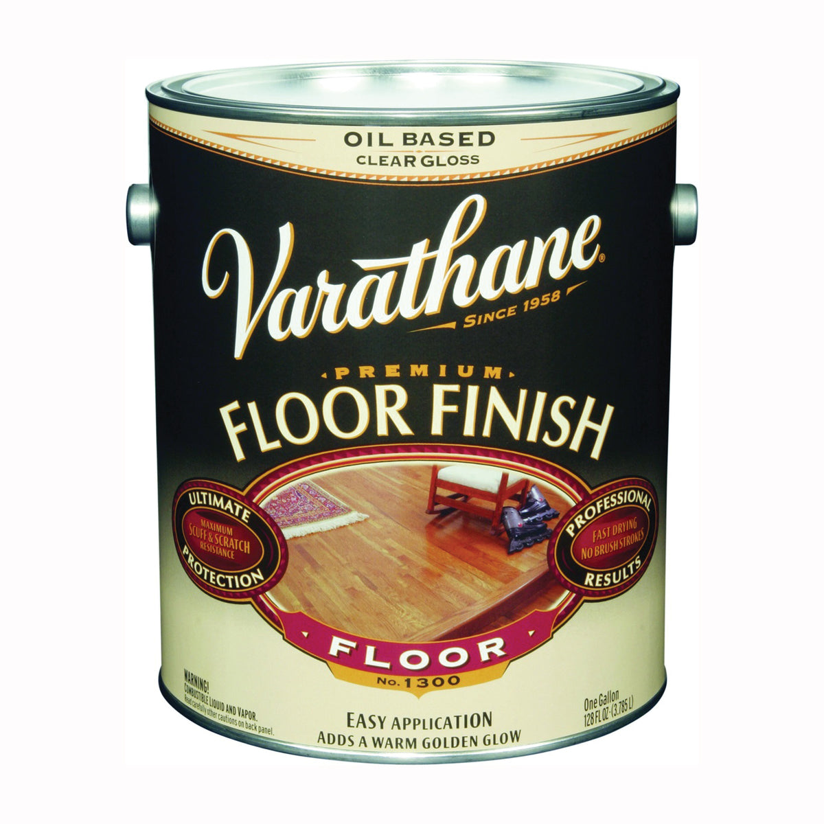 RUST-OLEUM 214550 Premium Floor Finish Paint, Gloss, Liquid, 1 gal, Can