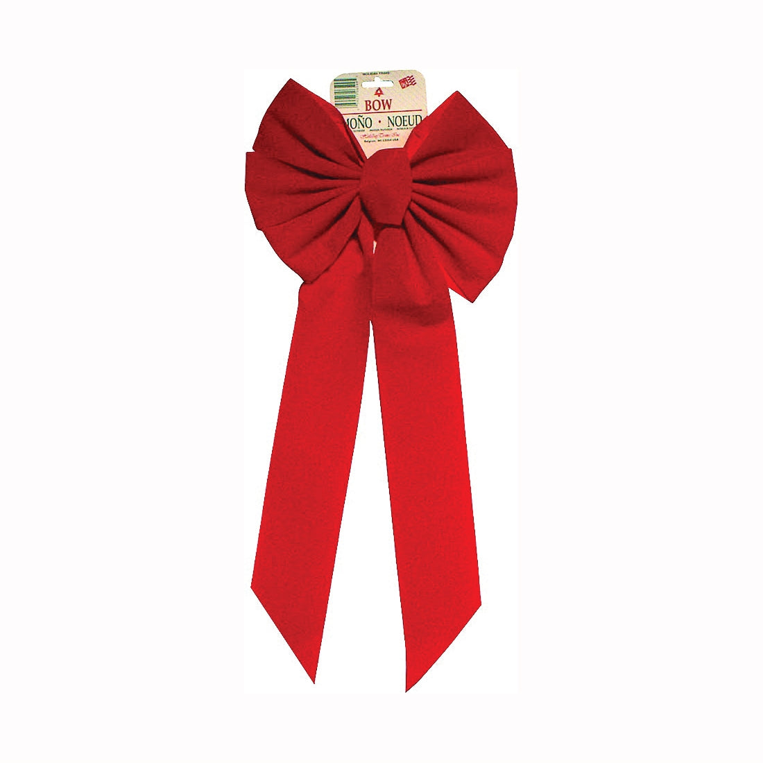 Holidaytrims 7964 Outdoor Bow, 1 in H, Velvet, Red