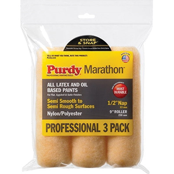 Purdy Marathon 14G624064 Paint Roller Cover, 3/4 in Thick Nap, 4-1/2 in L, Nylon/Polyester Cover