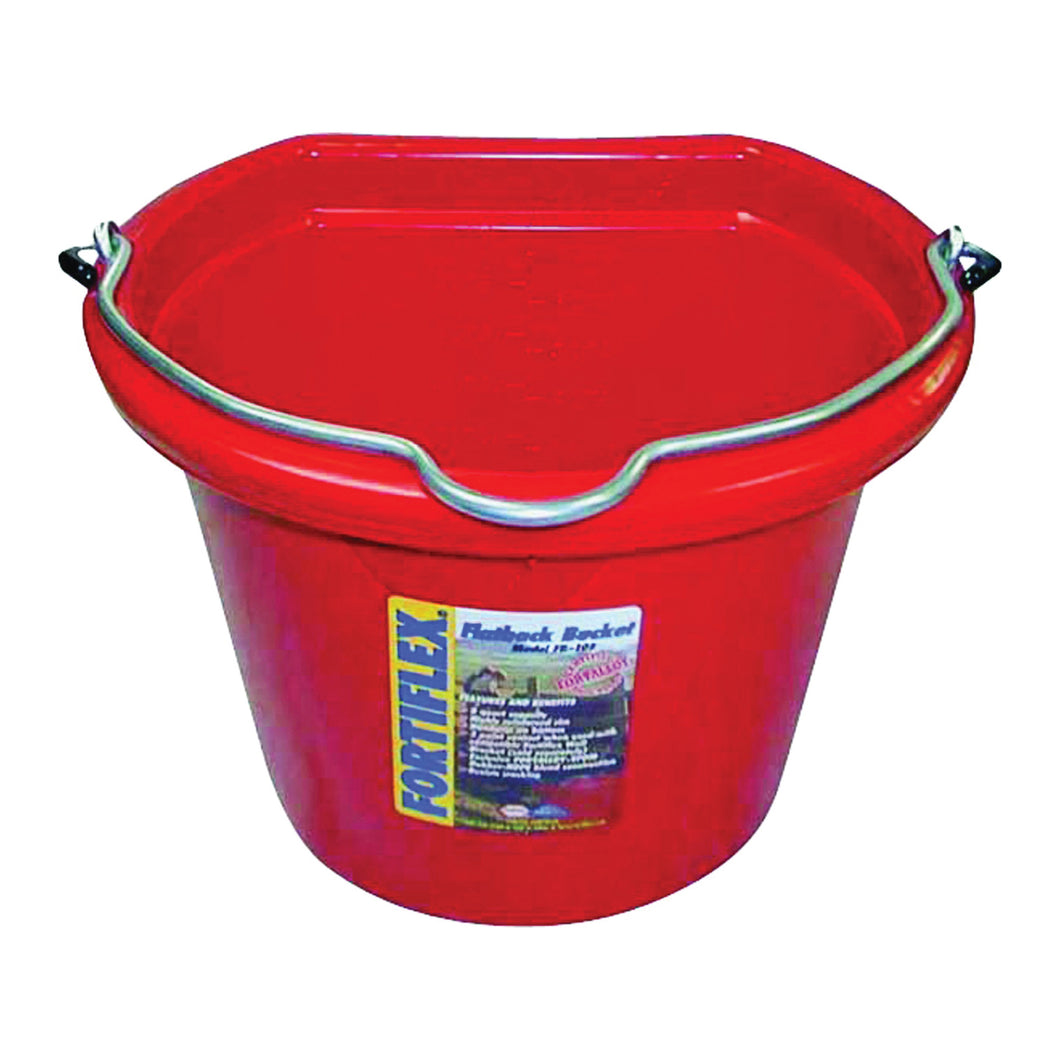 FORTEX-FORTIFLEX FB-108 FB-108R Bucket, 8 qt Volume, Rubber/Polyethylene, Red