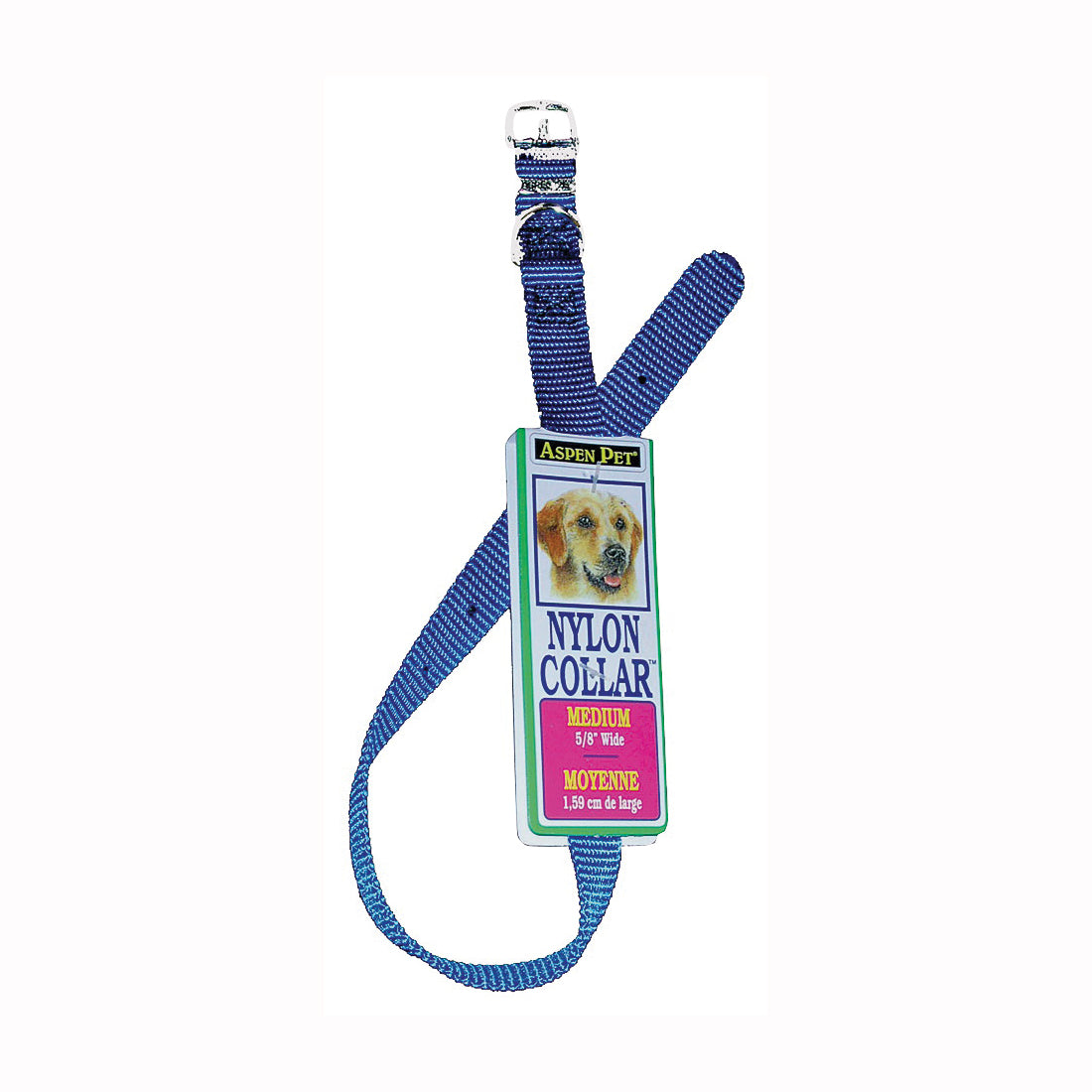 PETMATE 15508 Adjustable Dog Collar, 18 in L Collar, 5/8 in W Collar, Nylon, Royal Blue