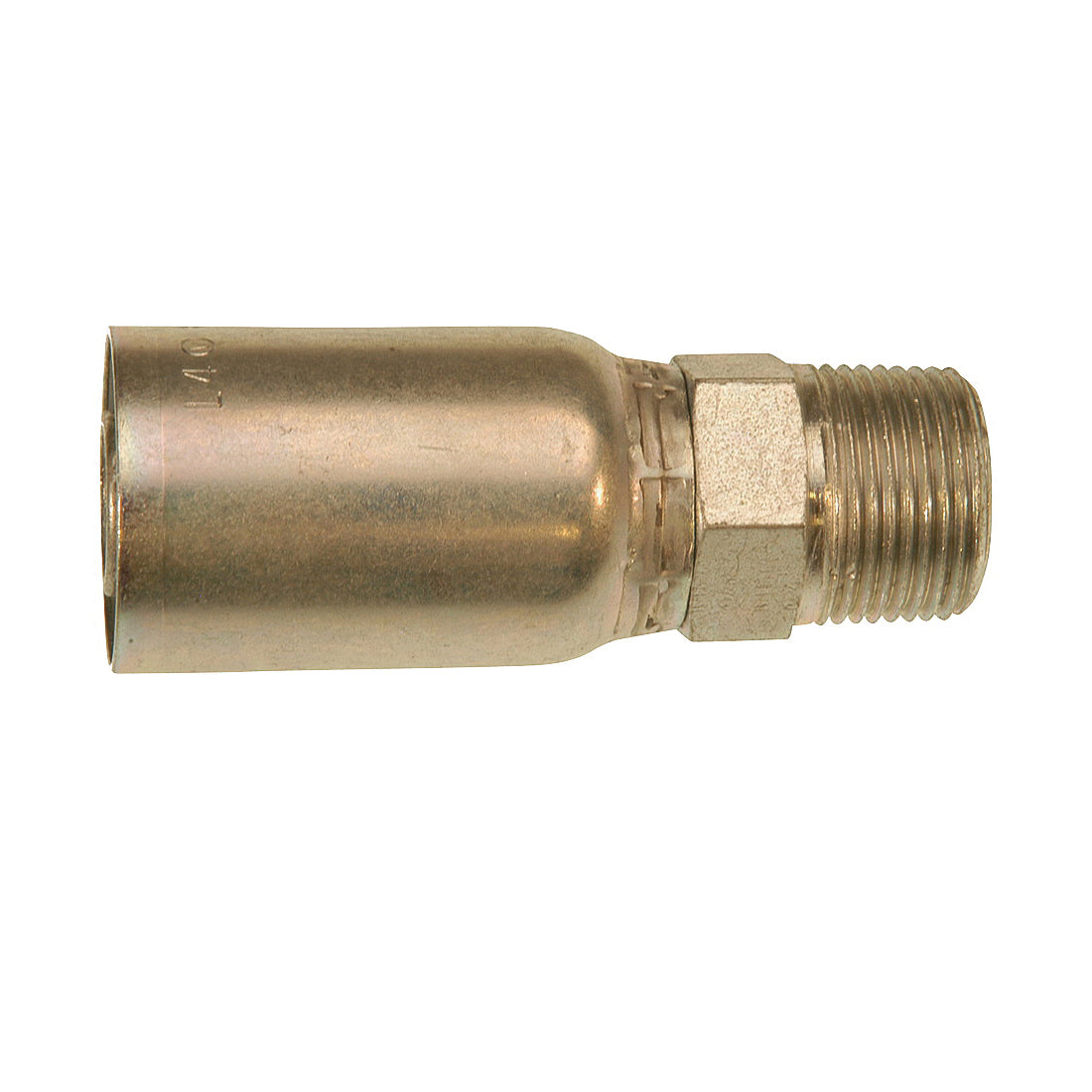 GATES MegaCrimp G25100-0812 Hose Coupling, 3/4-14, Crimp x NPTF, Straight Angle, Steel, Zinc