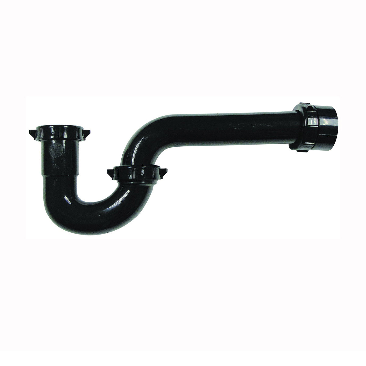 Plumb Pak PP940B P-Trap, 1-1/2 x 1-1/2, 1-1/2 x 1-1/4 in, Slip, Plastic, Black