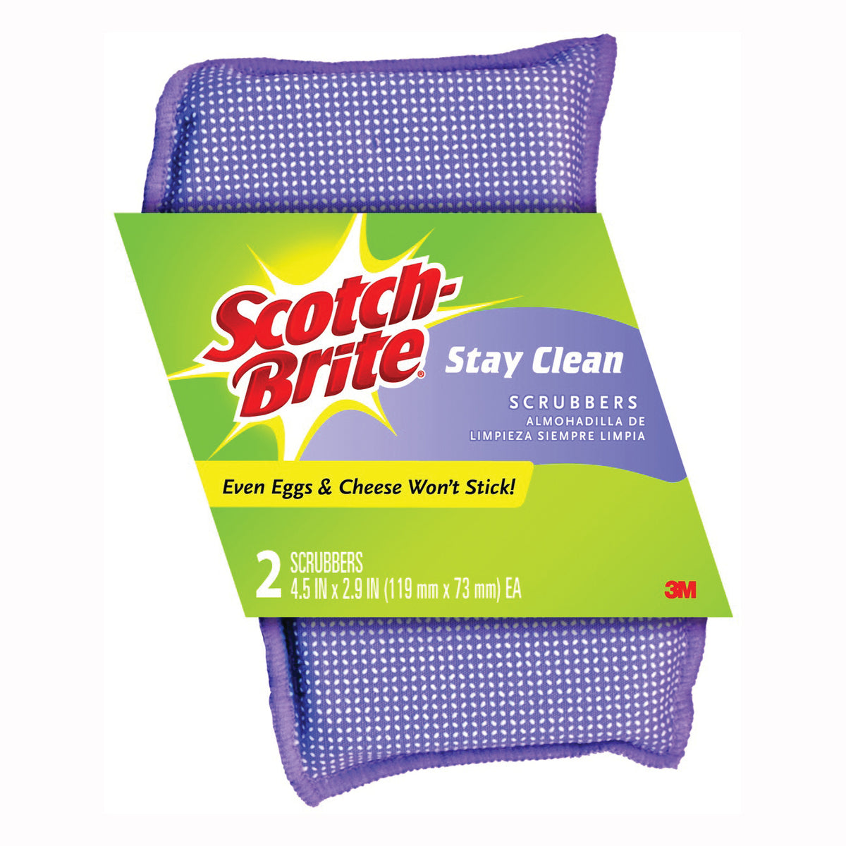 Scotch-Brite 202 Clean Rinse Scrubber, 4-1/2 in L, 2.7 in W