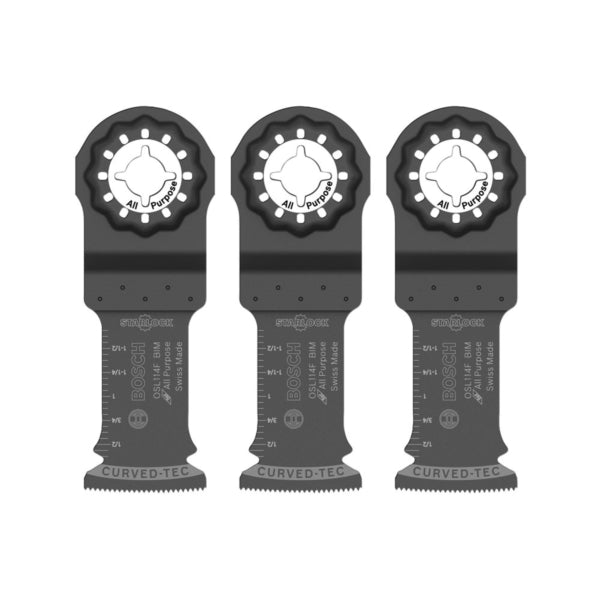 Bosch Starlock OSL114F-3 Oscillating Blade, 1-1/4 in, Bi-Metal