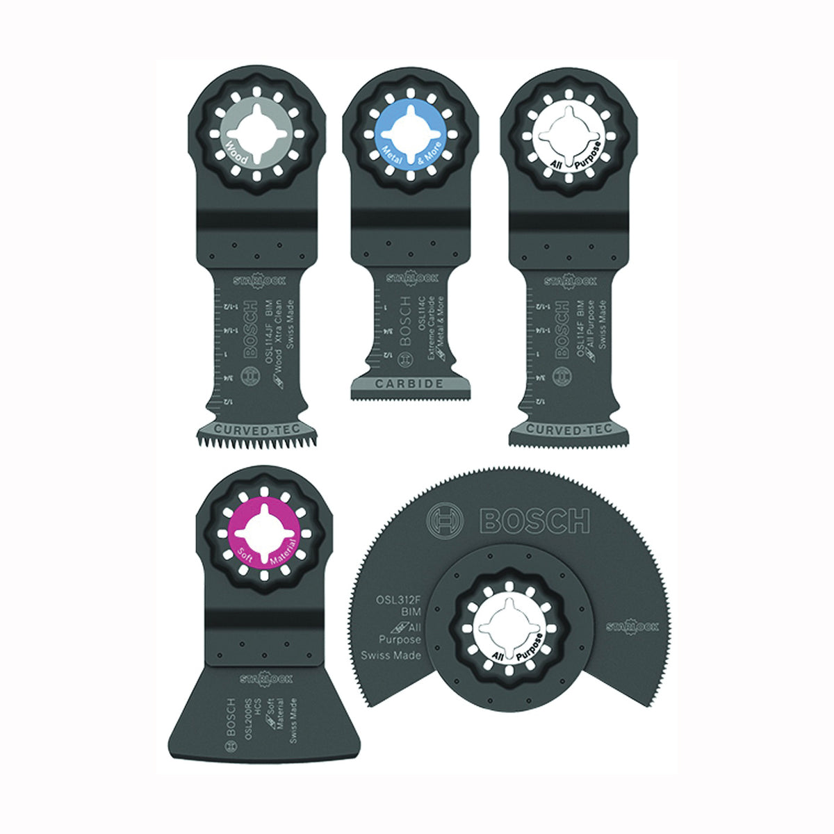 Bosch Starlock OSL005C Oscillating Blade, 1-1/4 in, 2 in, 3-1/2 in, HCS