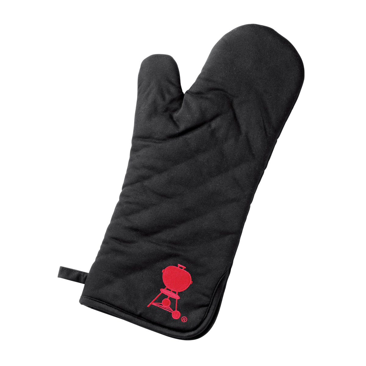 Weber 6532 Barbecue Mitt, One-Size, Foldable Cuff, Cotton, Black/Red