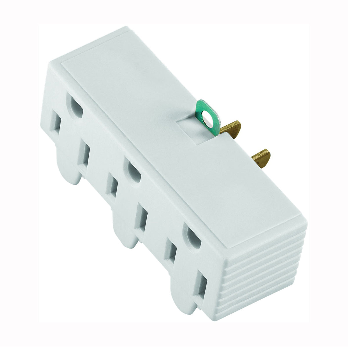 Eaton Wiring Devices BP1219W Outlet Adapter, 2 -Pole, 15 A, 125 V, 3 -Outlet, NEMA: NEMA 1-15 to 5-15, White