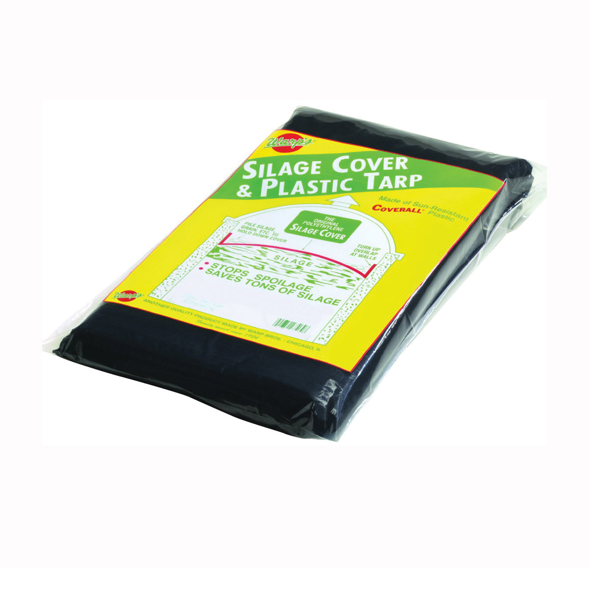 Warp's SSC-24 Tarpaulin, 24 ft L, 24 ft W, 3 mil Thick, Plastic, Black