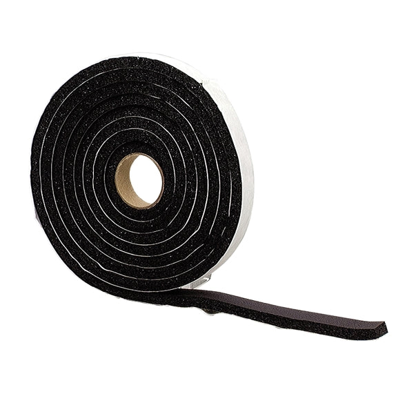 M-D 06593 Premium Weatherstrip Tape, 3/4 in W, 10 ft L, Rubber, Black