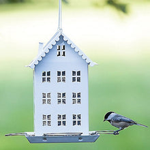 Load image into Gallery viewer, Perky-Pet WFH001 Bird Feeder, Farmhouse, Sunflower, 4-Port/Perch, Metal, White, 10 in H
