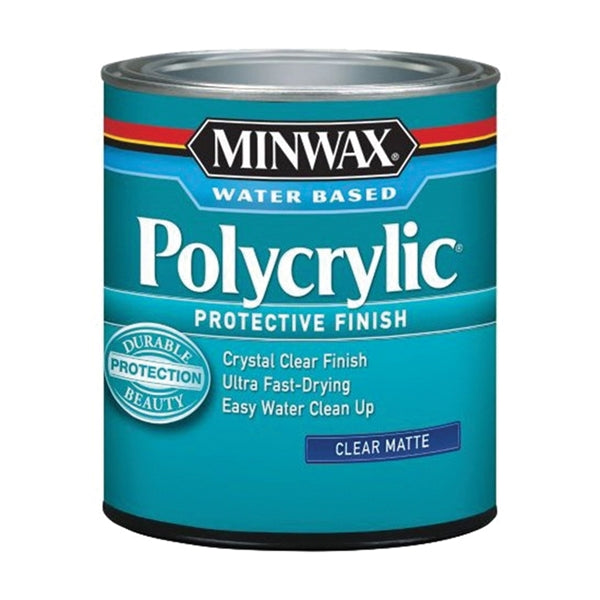 Minwax Polycrylic 222224444 Protective Finish, Matte, Liquid, 0.5 pt
