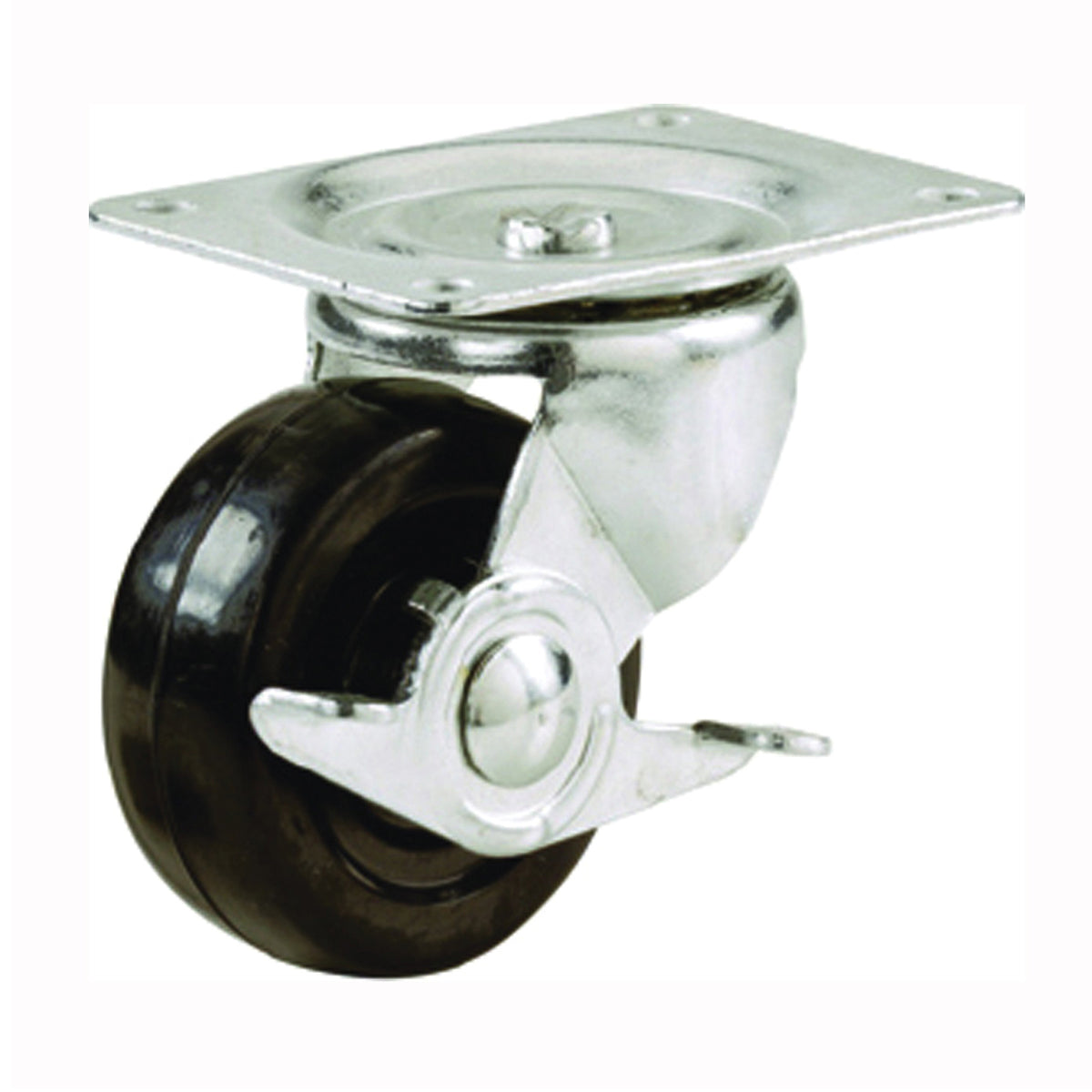 Shepherd Hardware 9512 Swivel Caster, 4 in Dia Wheel, 1-1/4 in W Wheel, Rubber Wheel, 225 lb