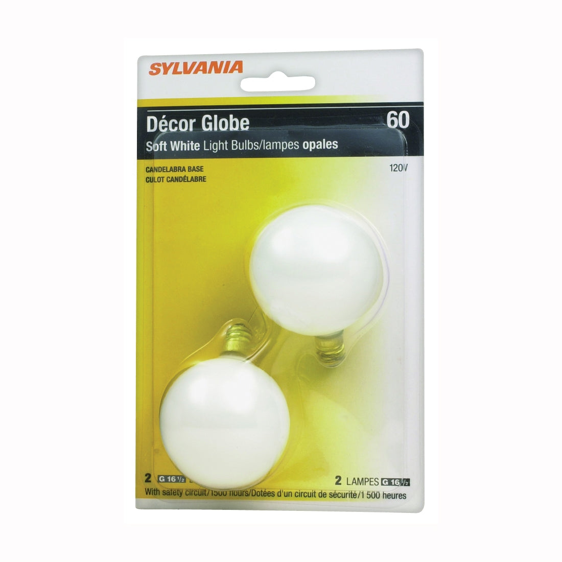 Sylvania 13667 Incandescent Lamp, 40 W, G16.5 Lamp, Candelabra Lamp Base, 280 Lumens, 2850 K Color Temp