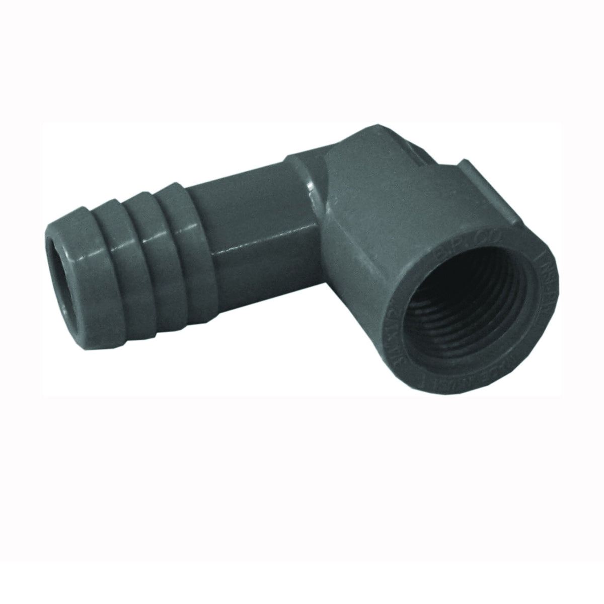 GENOVA 354175 Elbow, 90 deg Angle, 3/4 x 1/2 in, Insert x FIP, Polypropylene/PVC
