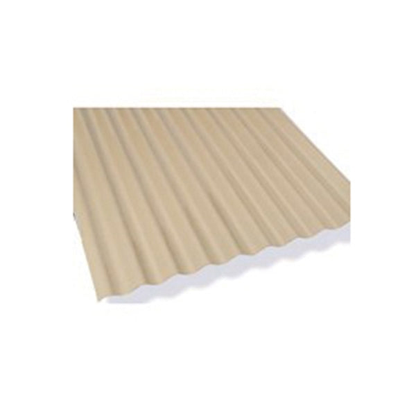 Sun N Rain 106619 Corrugated Roofing Panel, 8 ft L, 26 in W, Fiber Cement, Beige