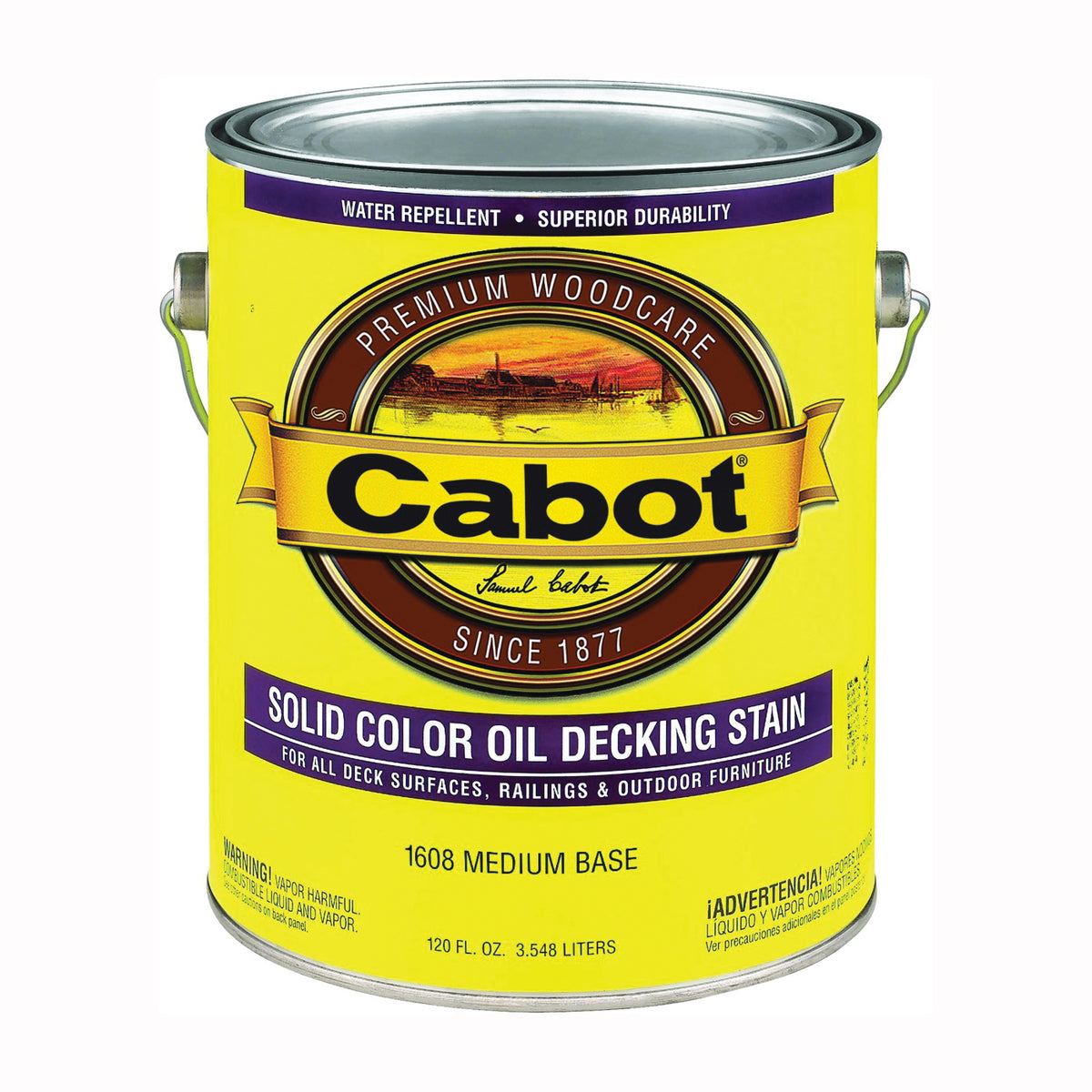 Cabot 140.0001608.007 Decking Stain, Opaque, Medium Base, Liquid, 1 gal