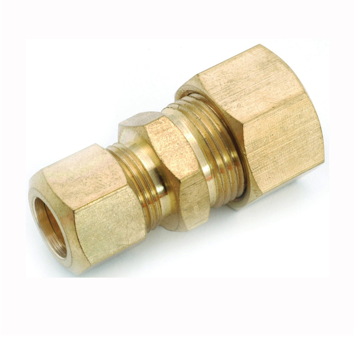 Anderson Metals 750082-1008 Reducing Pipe Union, 1/2 x 5/8 in, Compression, Brass, 200 psi Pressure