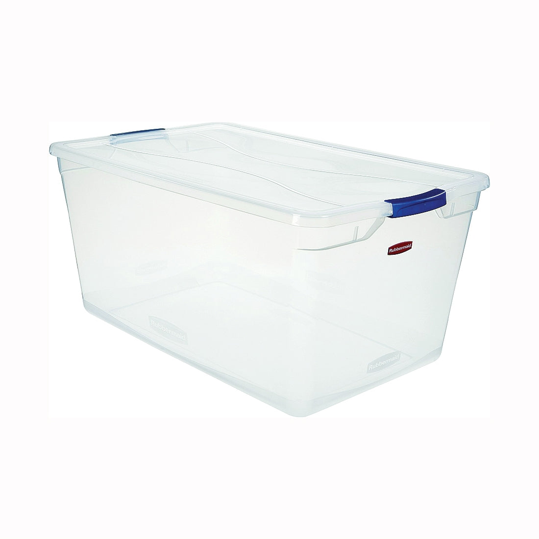 Rubbermaid Clever Store RMCC950001 Storage Container, Plastic, Clear Blue, 29 in L, 18 in W, 13.3 in H