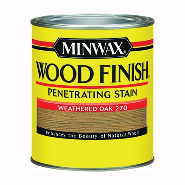Minwax Wood Finish 227604444 Wood Stain, Weathered Oak, Liquid, 0.5 pt, Can