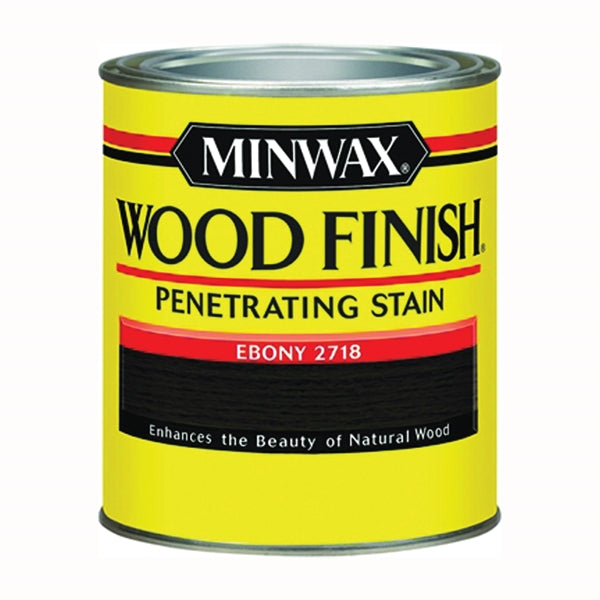 Minwax Wood Finish 227184444 Wood Stain, Ebony, Liquid, 0.5 pt, Can