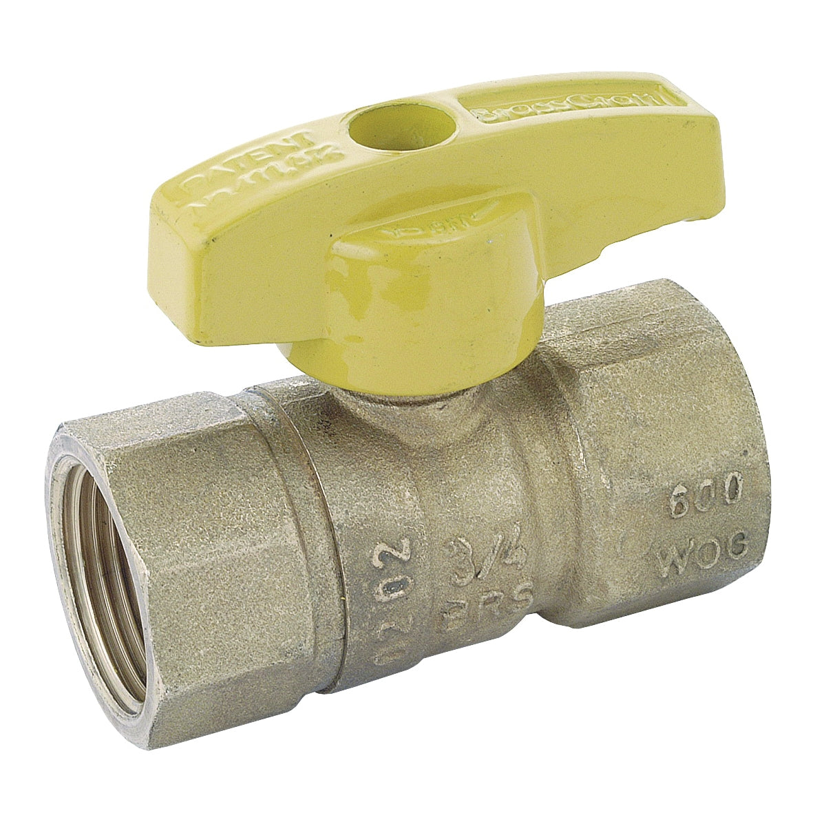 BrassCraft PSBV503-12 Gas Ball Valve, 3/4 in Connection, Flared, 5 psi Pressure, Brass Body