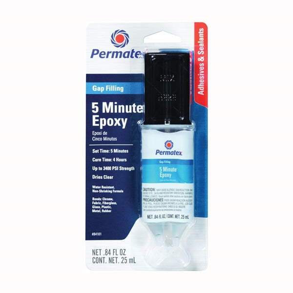 Permatex 84101 Gap Filling Epoxy, Amber, Liquid, 0.84 oz Syringe