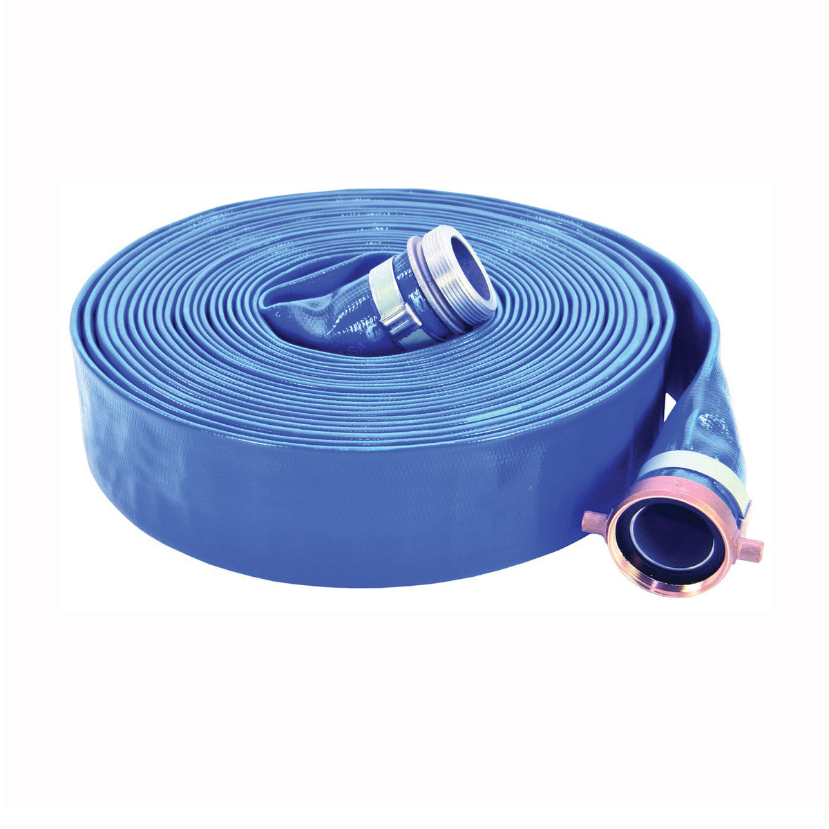 ABBOTT RUBBER 1147-3000-50-CE Pump Discharge Hose Assembly, 3 in ID, 50 ft L, Male x Female Coupling, PVC, Blue