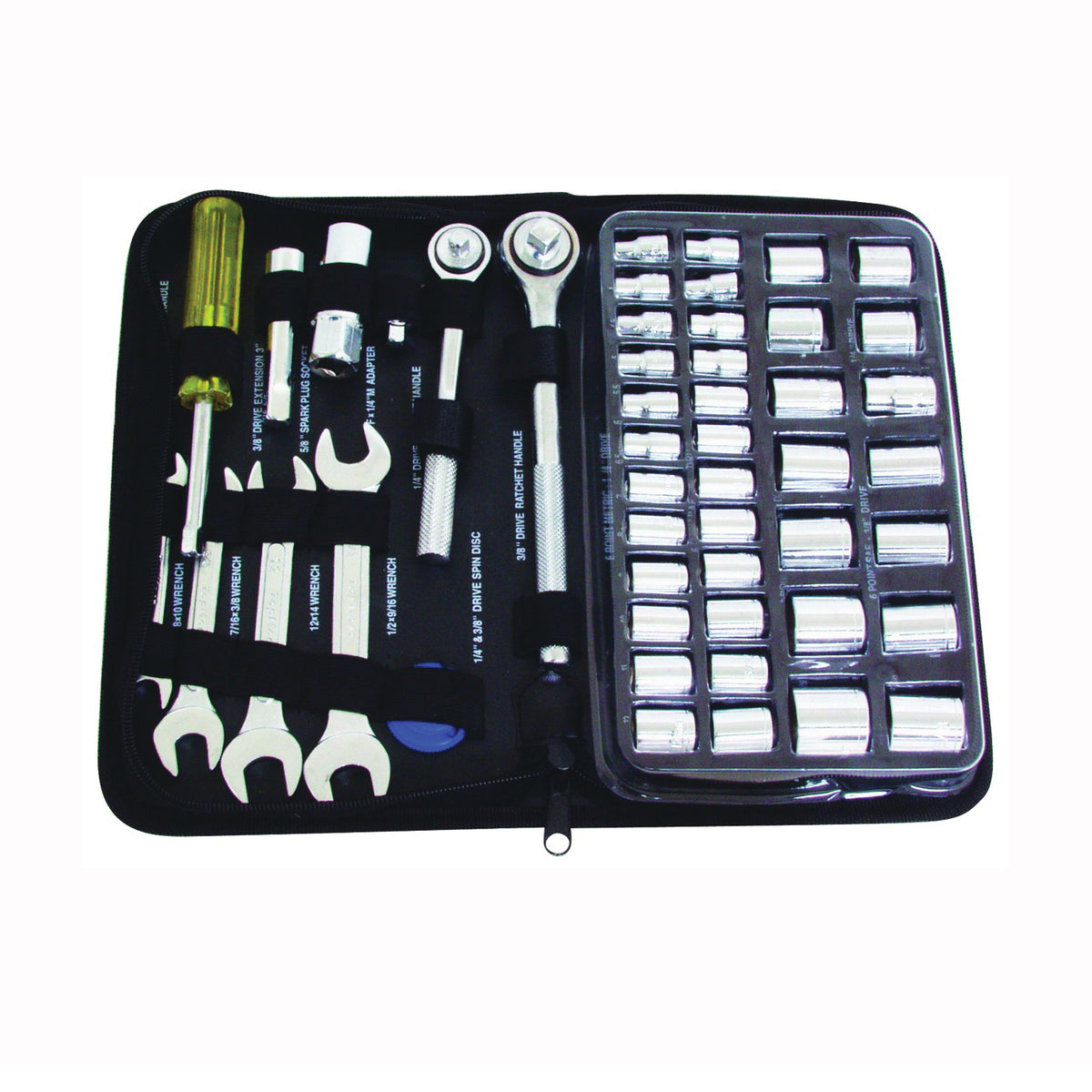 Vulcan JL10008A Socket Set, Specifications: 1/4, 3/8 in Drive Size