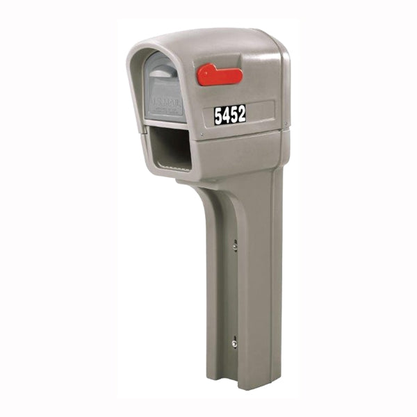 Mailmaster Trimline Series 545200 Mailbox, Poly, 12-1/2 in W, 23-1/4 in D, 51 in H, Stone Gray