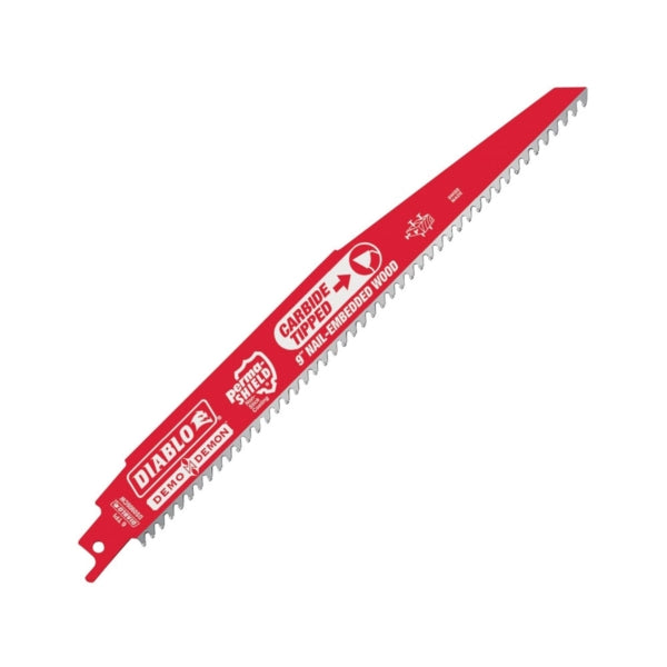 Diablo DS0906CWS Reciprocating Saw Blade, 1 in W, 9 in L, 6/9 TPI, Carbide Cutting Edge