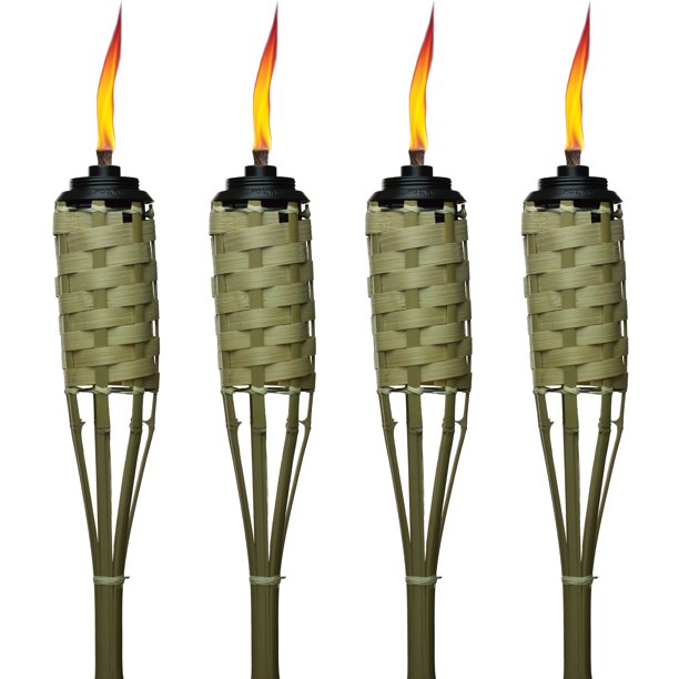Tiki Luau Brown Bamboo 57 in. Weather Resistant Outdoor Torch 1 pc.