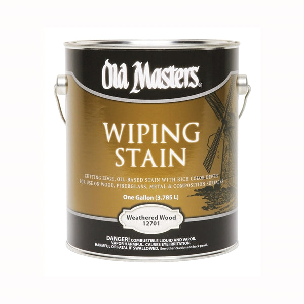 Old Masters 12701 Wiping Stain, Weathered Wood, Liquid, 1 gal, Can