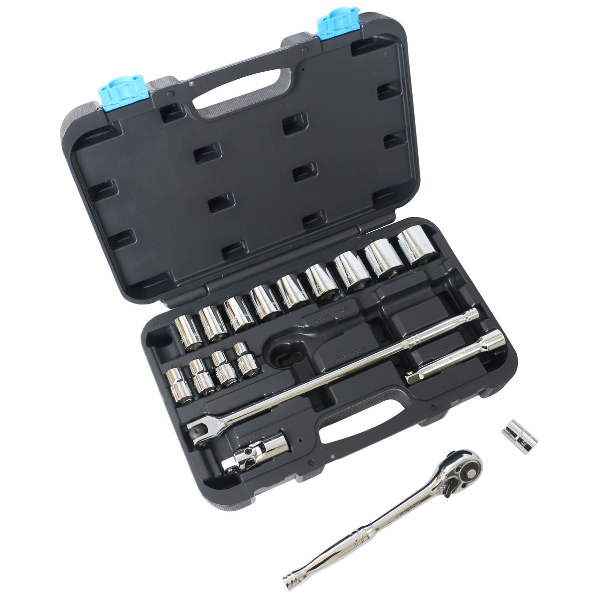 Vulcan TS1019-M Socket Set, Chrome Vanadium Steel, Chrome