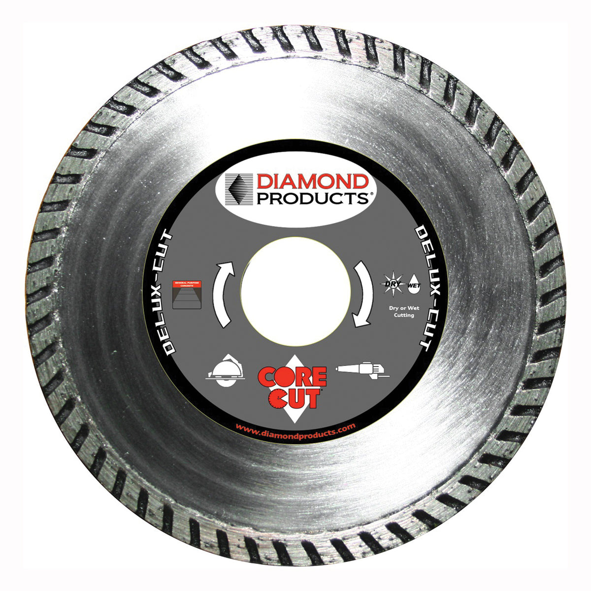 DIAMOND PRODUCTS 21204 Circular Blade, 10 in Dia, 1 in Arbor, Diamond Cutting Edge