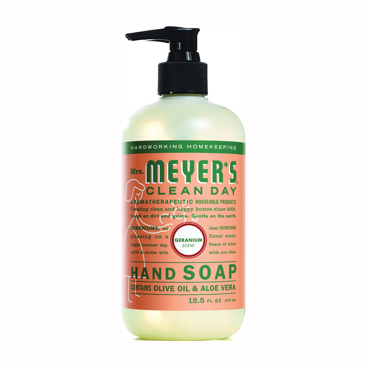Mrs. Meyer&#39;s 13104 Hand Soap, Liquid, Geranium, 12.5 oz Bottle