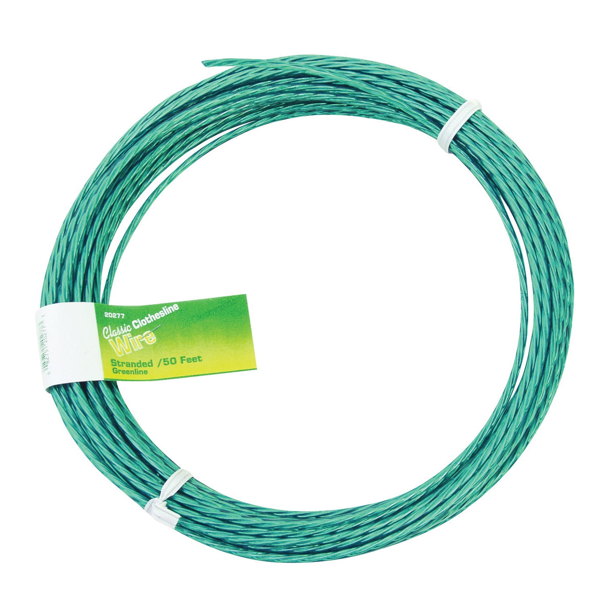 MIDWEST FASTENER 11823 Multi-Stranded Clothesline, 50 ft L, Steel, Green