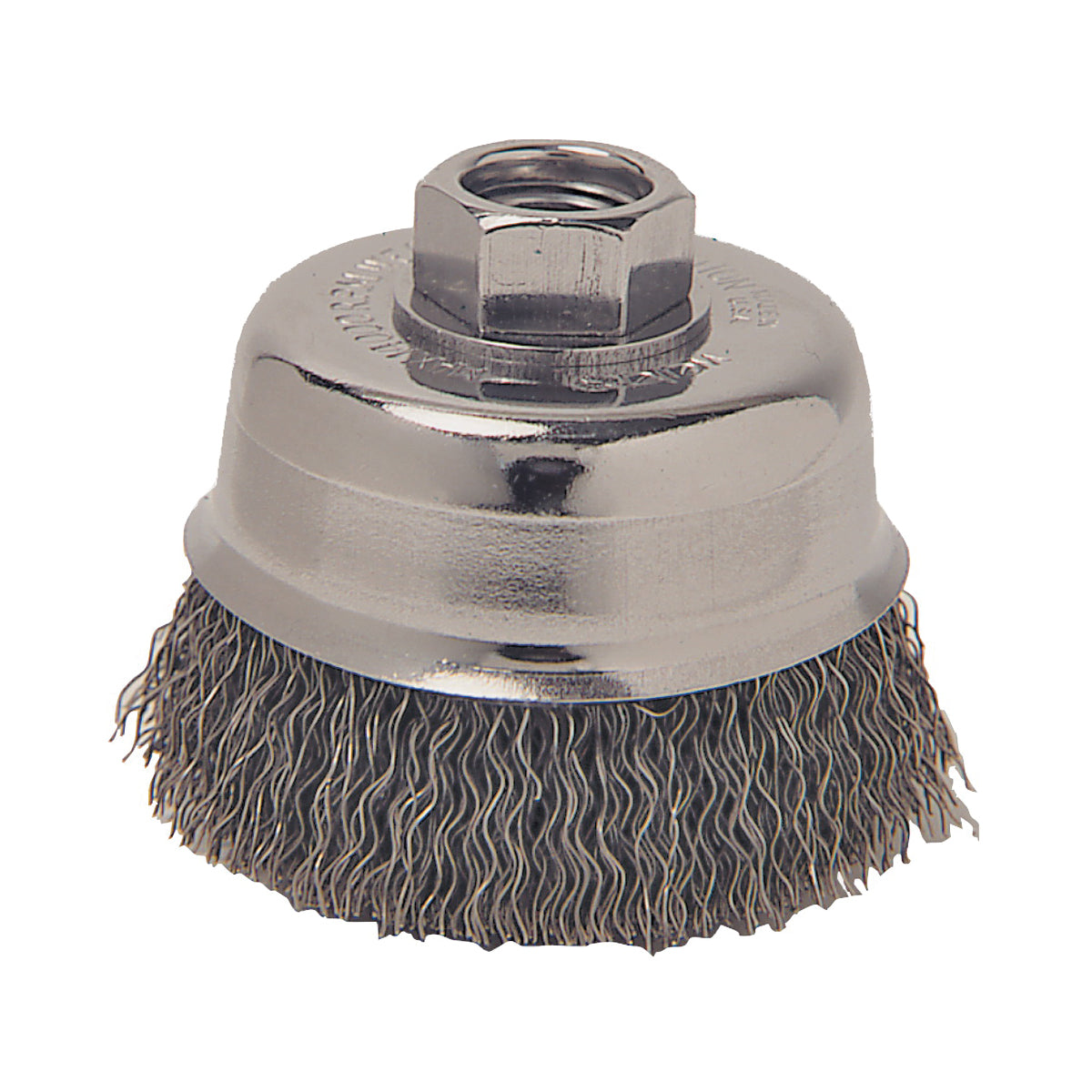 Weiler 36031 Wire Cup Brush, 3 in Dia, 5/8-11 Arbor/Shank, Carbon Steel Bristle