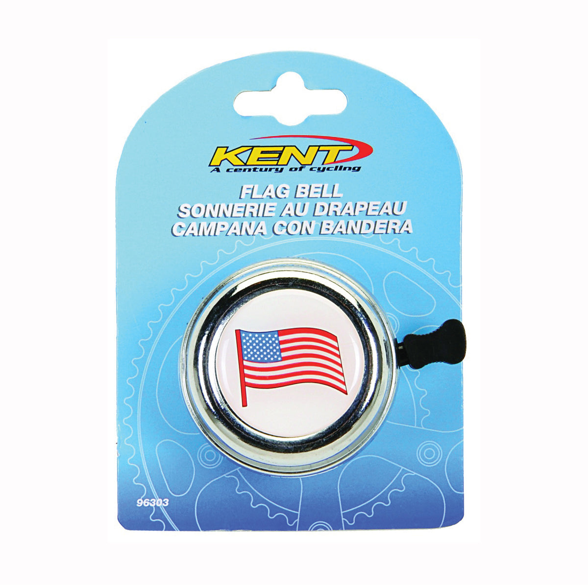 KENT 67104 American Flag Bell, For: Standard Bicycle Handlebars