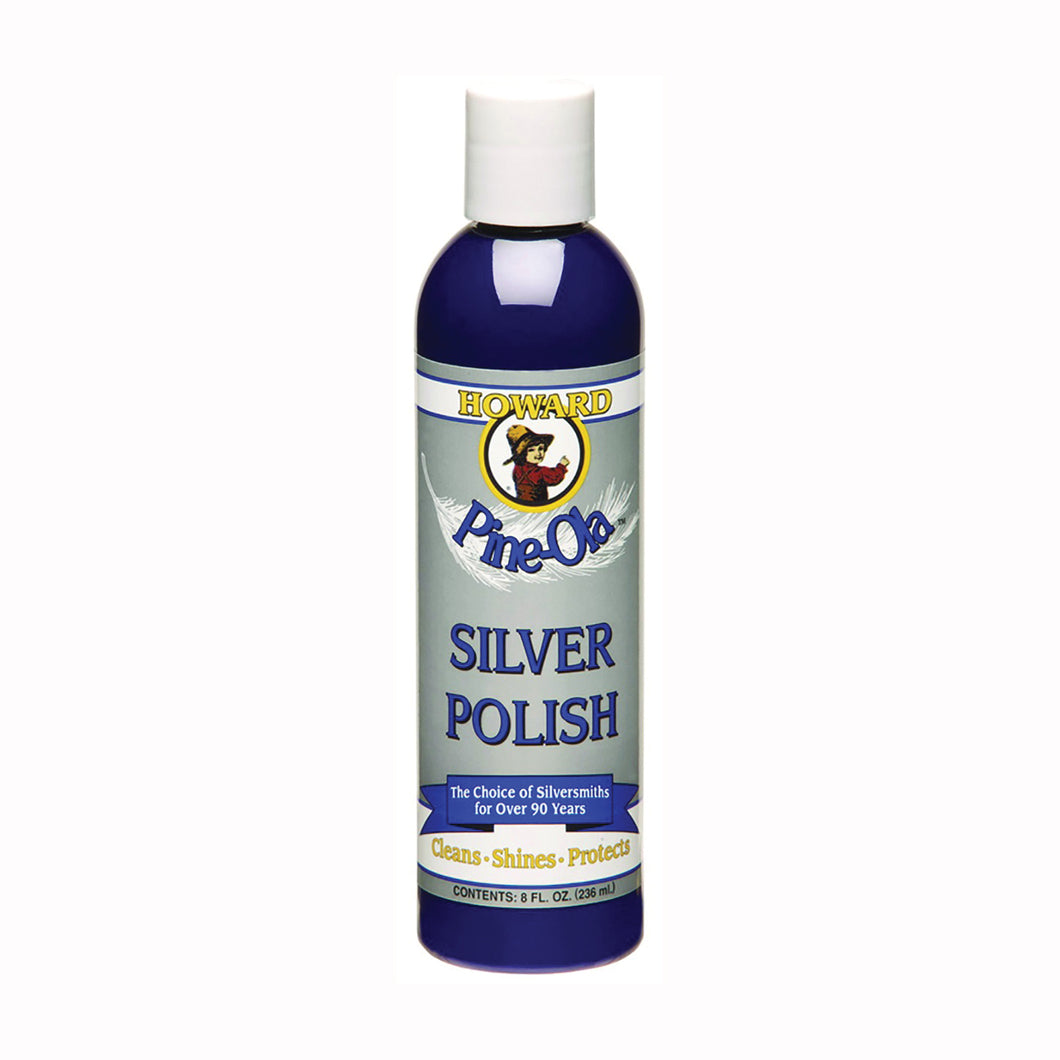 HOWARD Pine-Ola SP0008 Silver Polish, 8 oz Bottle, Liquid, Mild Pine, Gray