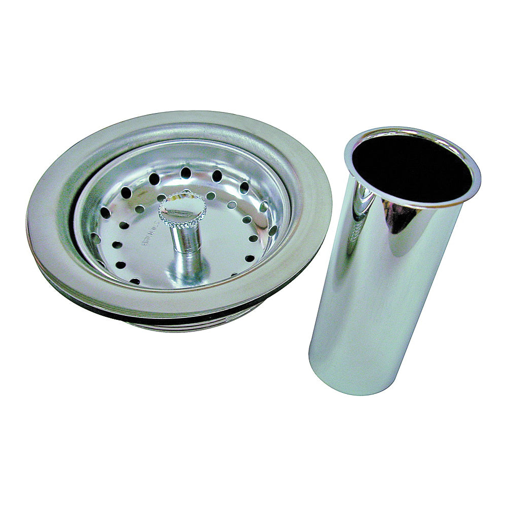 ProSource PMB-130 Sink Strainer, 4.4 in Dia, Chrome, For: Sink